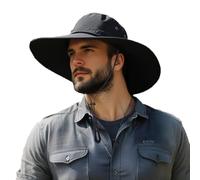 HLLMAN Super Wide Brim Sun Hat UPF 50+ Protection Hats for Mens/Womens Large Buket hat for Fishing, Hiking, Gardening, U044 Black, XL