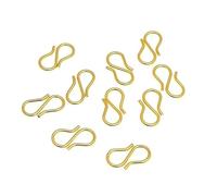 HLLMX 40 PCS Golden S-Hook Clasp 304 Stainless Steel Hook Clasps S-Shaped Wire Hook Clasps Jewelry Connectors for DIY Necklace Jewelry Making 13MM Connector Beads