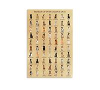 HLLNWB Breeds of Popular Pet Dog Poster Dog Lovers Animals Poster Educational Charts Gifts for Children (Unframe 16x24inch)
