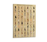 HLLNWB Popular Dog Breeds Poster for Dog Fans Animals Educational Boards Gifts for Kids (With Framed, 12 x 16 Inch)