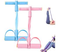 Hllpro Resistance Bands, 2025 New Elastic Foot Petal Resistance Band with handles, Multi-Functional 6-Tube Foot Pedal Exercise Band for Women, for Full-Body Training (B)