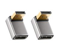 HLLYLL DisplayPort Adapter Set of 2 - 8K @ 60Hz UHD HDR DisplayPort 90 Degree 270 Degree Angled (Male to Female) - DP Extender Extension Plug Aluminium Housing Converter for Monitor