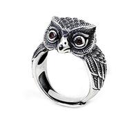 HLMIN Adjustable Owl Ring for Men Women, Retro Open Owl Band Statement Rings, Vintage Personalized Bird Eagle Ring Oxidized Owl Animal Jewelry Gifts for Women Mother Wife Men