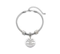 HLMIN Grandmother Bracelet for Granddaughter Women, Fashion Simple Granddaughter Bangle Bracelet, The Love Between Grandmother and Granddaughter is Forever, Classic Bracelet Jewelry Birthday Gift