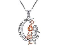 HLMIN Sister Necklace for Women, Fashion Moon Friendship Necklace Swing Pendant Always My Sister Forever My Friend Charm, Simple Sister Star Jewelry Gifts for Women Friends Lover