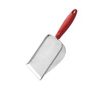 HLMOptimo Cat Litter Scoop Stainless Steel Mesh Scooper Long Handle Deep Shovel Non-Stick Coated Metal Litter Scoop for Litter Box Kitten Pooper Lifter (Red, 3.8 mm mesh)