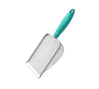 HLMOptimo Cat Litter Scoop Stainless Steel Mesh Scooper Long Handle Deep Shovel Non-Stick Coated Metal Litter Scoop for Litter Box Kitten Pooper Lifter (Cyan, 3.8 mm mesh)
