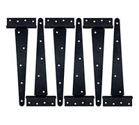 HLMxOptimo Heavy Duty T Hinge Tee Hinge T Strap Hinge Shed Hinge Gate Hinge Barn Hinge Fence Hinge Door Hinge Wrought Rustproof All Size Black (6, 12 inch)