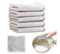 HLMYER 5 Pcs Silver Mesh Dishcloth,Multipurpose Dishwashing Rags,Stainless Steel Wipes for Wet and Dry Use,Metallic Wire Cleaning Rag Towel,for Kitchen Cleaning,Sinks,Dishes,Stoves