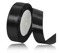HLOMVE Black Satin Ribbon, 1 Inch x 25 Yards for Gift Wrapping