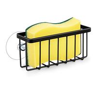 HLOOL Kitchen Sink Sponge Holder, Kitchen Sink Caddy, Sponge Holder for Kitchen Sink Suction, Dish Soap Holder (Black)