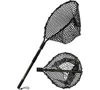 Hlotmeky Rubber Landing Net - Large Heavy Duty Fishing Net for Saltwater, Kayak - Folding Retractable With Long Handle