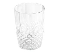 HlpiAMok Yasirona Set of 6 Plastic Reusable Crystal Effect 400ml Water Juice Breakfast Glass Tumbler