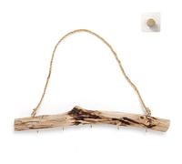 HLQHXWHZT Driftwood for Crafts Natural Driftwood Decorative Branches Home Wall Hanging Decor Jewelry Organizers with 5 Hooks (15 Inch)