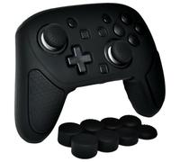 HLRAO Anti-Slip Black Silicone Cover Skins for Nintendo Switch 2 Pro Controller - Soft Thicken Studded Grip Protector Case for Switch 2 Pro with 8 Thumb Grips Caps Accessories