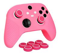 HLRAO Anti-Slip Pink Controller Skin,Studded Edition Protective Silicone Cover Skin Grips Compatible with Xbox Series X/S Controller and 6 PCS Thumb Grips Caps.