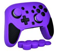 HLRAO Anti-Slip Purple Silicone Cover Skins for Nintendo Switch 2 Pro Controller - Soft Thicken Studded Grip Protector Case for Switch 2 Pro with 8 Thumb Grips Caps Accessories