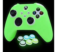 HLRAO Glow in The Dark Silicone Cover Skin for Xbox Series X Controller, Anti-Slip Soft Rubber Case Protector for Xbox Series S Controller with 6 Thumb Grip Caps Glow in The Dark.