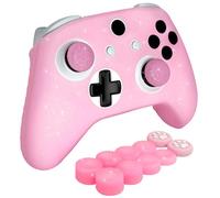 HLRAO Pink Glitter Anti-Slip Protective Silicone Cover Skin Grips Compatible with Xbox ONE S/X Controller,8 PCS Glitter Thumb Grips Caps and 2 Grips Caps.