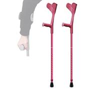 HLRTBCN 1 Pair Aluminum Forearm Crutch, Push Button Adjustable Height Crutches, Ergonomic Open Cuff Crutches for Men/Women, Supports Up to 100 Kg/220 Lbs, Black/Pink/Blue decorate Aqiong