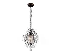 HLRTBCN American Crystal Hanging Light Fixture, Elegant Wrought Iron Pendant Lighting for Dining Room Kitchen Island Pendant Lights Aqiong