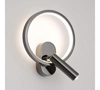 HLRTBCN Annulus Wall Sconce, Metal Ring Wall Lamp with Adjustable Reading Light, Modern LED Wall Lamps - 11W - 4000K, Bedside Decorative Lighting Wall Lights, Minimalist Design Wall Wash Aqiong