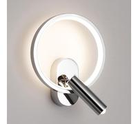 HLRTBCN Annulus Wall Sconce, Metal Ring Wall Lamp with Adjustable Reading Light, Modern LED Wall Lamps - 11W - 4000K, Bedside Decorative Lighting Wall Lights, Minimalist Design Wall Wash Aqiong