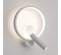 HLRTBCN Annulus Wall Sconce, Metal Ring Wall Lamp with Adjustable Reading Light, Modern LED Wall Lamps - 11W - 4000K, Bedside Decorative Lighting Wall Lights, Minimalist Design Wall Wash Aqiong