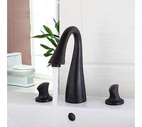 HLRTBCN Bathroom Basin Tap Oil Rubbed Bronze Mixers Black 3Pcs Set Bathtub Shower Basin Mixer Tap Faucet Deck Mounted,Faucets for Bathroom Sinks Aqiong