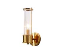 HLRTBCN Brass Wall Sconce Glass Shade Metal Wall Mounted Lamp, Modern Vanity Wall Light Fixtures, Nordic Ceiling Mount Lighting for Bedroom Bedside Living Room Vanity Mirror (Brass Or Gold 2) Aqiong