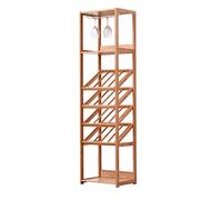 HLRTBCN Cabinet Wine Holder Wine Display Rack Red Wine Rack Floor Standing Against Wall Wine Cabinet Wine Storage Shelves With Table Top Wine Bottle Display Shelf (Color : Gol Safehappy Aqiong