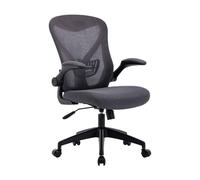 HLRTBCN Ergonomic Office Chair Mid-Back Reversible Armrest Breathable Mesh Swivel Computer Height Adjustable Task Comfortable (Black) Aqiong