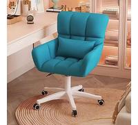 HLRTBCN Ergonomic Office Chair Velvet Swivel Home Office Chair With Wheels And Pillow Modern Accent Armchair For Girls And Women (Orange) Aqiong