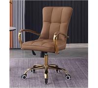HLRTBCN Ergonomic Office Chair Work Leather Desk 89-98 Cm Height Adjustment Mid-Back Task Swivel Steel Legs Computer Desk Comfort Aqiong