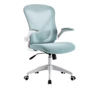 HLRTBCN Ergonomic Office Chair Work Mid-Back Reversible Armrest Desk Breathable Mesh Swivel Computer Height Adjustable Task Comfort Aqiong