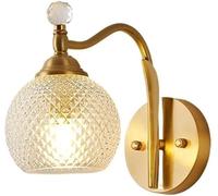 HLRTBCN Farmhouse Wall Sconces with Globe Glass Shade Porch Wall Mount Lamp Antique Brass Industrial Wall Light Fixture Vintage Bathroom Vanity Light for Bedroom Living Room Hallway Kitchen Aqiong