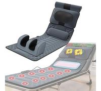 HLRTBCN Full Body Electric Massage Mat W/20 Neck Shiatsu Kneading Massage Heads,9 Massage Modes/3 Timing Modes,Foldable Heating Cushion For Back Neck Lumbar Leg Pain Relief Heating Pad Aqiong