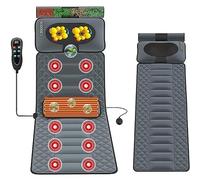 HLRTBCN Full Body Electric Massage Mat with 20 Neck Shiatsu Kneading Massage Heads,9 Massage Modes Foldable Heating Cushion With10 Vibrating Motors,for Back Neck Heating Pad Aqiong