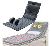 HLRTBCN Full Body Electric Massage Mat with 20 Neck Shiatsu Kneading Massage Heads,9 Massage Modes Foldable Heating Cushion With10 Vibrating Motors,for Back Neck Heating PadWU Aqiong