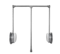 HLRTBCN Hang Pull Down Wardrobe Rail Lift, 734-1114mm Wardrobe Lifter Strong Load Capacity 30KG, Telescopic Hanger Storage System, Space Saving,734-1114mm,Silver Aqiong