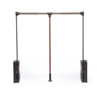 HLRTBCN Hang pull down wardrobe rail lift, hydraulic closet lifter 540-1250 mm, load capacity 15 kg, telescopic hanger storage system, multifunctional telescopic clothes rod,680-910mm,Brown Aqiong