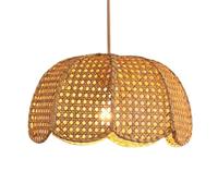 HLRTBCN Hanging Chandelier Bamboo Rattan Pendant Light Coastal Design Lamp Shade Bamboo Handwoven 1-Light Hanging Lamp for Kitchen Island, Dining Room Nordic Style Decorative Lighting Aqiong