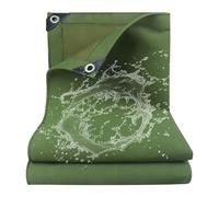 HLRTBCN Heavy Duty Waterproof Tarpaulin Tarp 3x3m 3x4m 3x5m 3x6m 4x4m with Eyelets, Durable Camping Ground Cover, Tent Shelter, Patio Shade, Green Canvas (1x6m) Aqiong