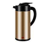 HLRTBCN Kitchen Double Wall Stainless Steel Kettle, Automatic Shutoff and Dry Boil Protection, Keep Warm Function, Beverages Hot Water, 2L/Gold Aqiong