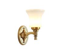 HLRTBCN lamp Sconce All-Copper American Country Single Double Head Living Room TV Background Light Anti- Bedroom Bedside Suction Wall E27 Lamp Holder Wat Aqiong