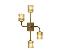 HLRTBCN lamp Sconce Postmodern Light Luxury Crystal Living Room Dining Hall Aisle Stairs Wall Bedroom Bedside Minimalist Creative Decoration Copper Lamp 11W-15W Indo Aqiong