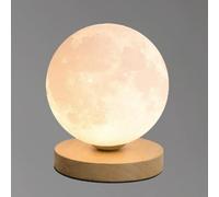 HLRTBCN Mid-Century Bedside Table Lamp Modern Planet Desk Lamp Bedside Reading Lamp Wood Base Table Light Indoor Decorations Night Stand Light Lamp for Bedroom Living Room Office Aqiong