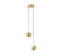HLRTBCN Modern LED Pendant Light Fixture, Round Glass Ball Brass Ceiling Hanging Lamp for Bedroom Dining Room Kitchen Island Aqiong