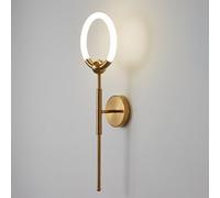 HLRTBCN Ring Wall Sconce, Metal Long Tube Wall Lamp with Annulus Acrylic Lampshade, Bedside Wall Light, Ultra-thin Strip Wall Lamps, Modern LED Wall Lights for Living Room, Corridor(G 20 Aqiong