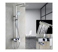 HLRTBCN Showering, Handheld Shower Head Kit Shower Faucet Set,Chrome Polish Rainfall Bathroom Shower Faucet Set with ABS Handheld Spray Bathroom Showerheads Aqiong